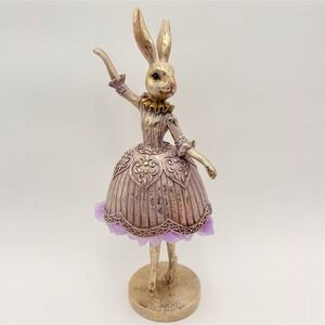 Jolie Fleur Spring Collection Ballerina Bunny Rabbit Figurine Pastel Gold Accent